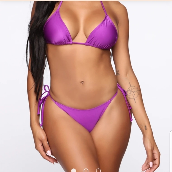 purple triangle bikini
